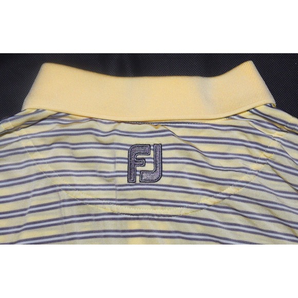 FootJoy Men's Short Sleeve‎ Golf Polo Striped Shirt Size Medium - Picture 4 of 8